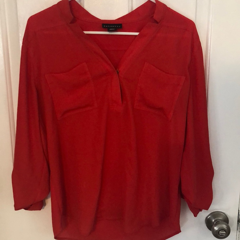 Orange long sleeve blouse